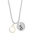 thumbnail image 1 of Delight Jewelry Goldtone Infinity Loop Silvertone Script Initial Disc - S - Charm Necklace, 20"+3", 1 of 4
