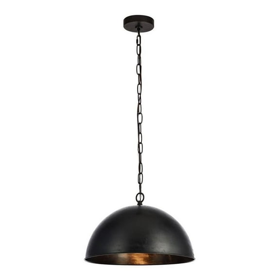 Maklaine Modern 1 - Light Transitional Metal Pendant in Black