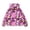 Purple, variant on CPNG Girls Hooded Jacket Rainproof Windproof Windbreaker Coat with Colorful Print Fleece Lined Warmth Hiking Windbreaker