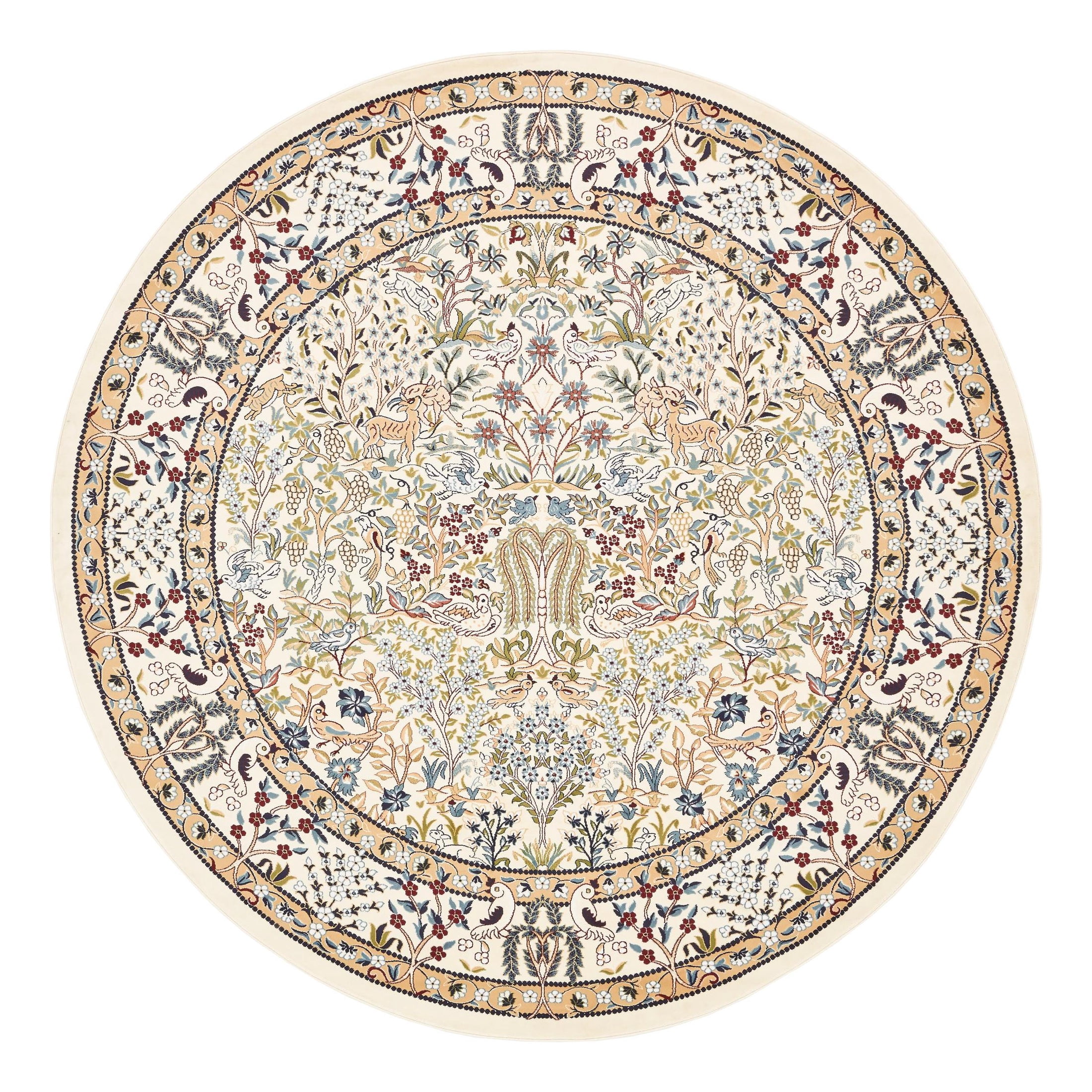 Unique Loom Narenj Collection Area Rug - Bristol (10' Round Ivory/Beige)