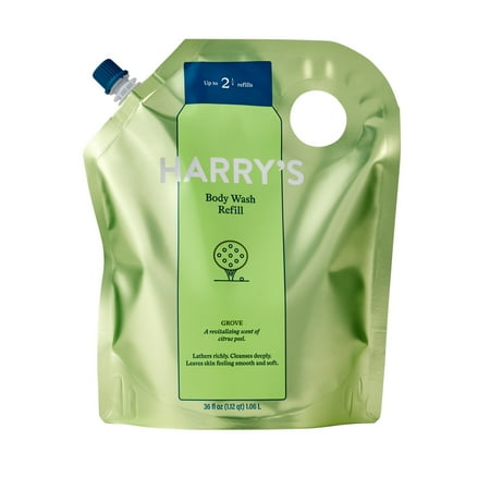 Harry's Men's Cleansing Body Wash Refill Pouch, Grove Scent, 36 fl oz