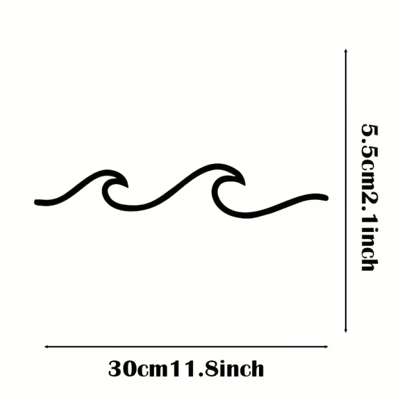 Wall Decor Metal Wall Hanging, Iron Crafts Metal Wave Art Sign Wall Decor Ocean Wave Wall Hanging Minimalist Lines Iron Crafts