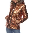 thumbnail image 4 of White Mark Women's Metallic Hooded Puffer Coat, 4 of 6