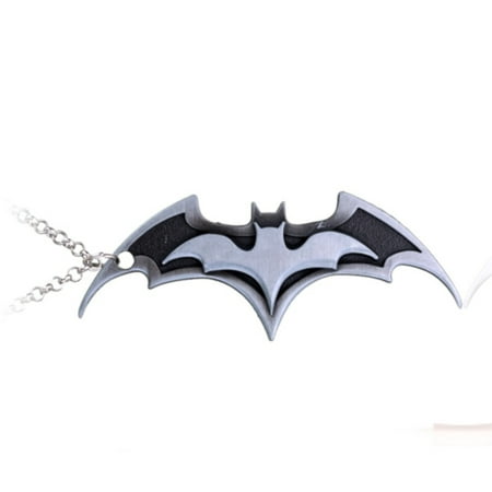 Angel Boia SuperHero Batman Symbol Anti-Tarnish 8cm Matte Silver Pendant Necklace Jew-260-C
