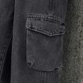 thumbnail image 6 of Qunyiney Cargo Pants for Boys Baggy Gray Faux Denim Pants Relaxed Fit with Pockets Wide Leg Pants Size120, 6 of 9
