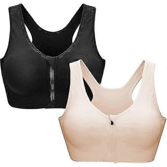 Women's Sports Bra With Zip Front Set Of 2