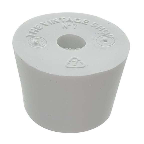 Rubber Stopper - Size 7 - Drilled