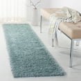 thumbnail image 2 of SAFAVIEH Madrid Miah Solid Polyester Shag Runner Rug, Aqua, 2' x 12', 2 of 7