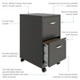 thumbnail image 4 of Space Solutions 18" Deep 2 Drawer Mobile Letter Width Vertical File Cabinet, Charcoal, 4 of 16