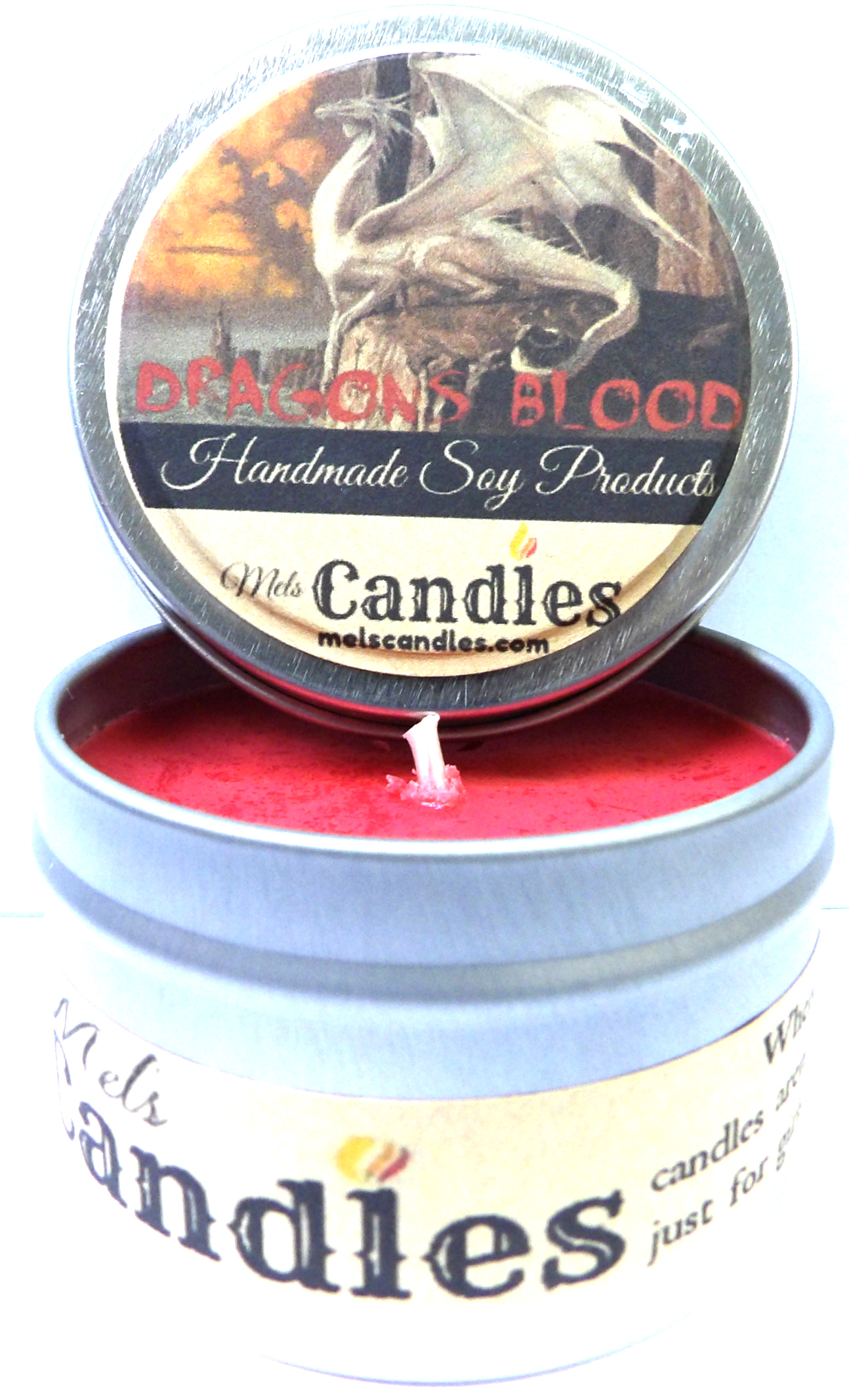 Dragons Blood 4 Ounce 100 Percent Soy Candle Tin 100 Percent Handmade