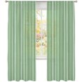 thumbnail image 2 of Green Striped Sheer Curtains 84 Inches Long, Farmhouse Stripes Modern Vintage Light Filtering Window Curtains for Living Room/Bedroom, Rod Pocket Voile Sheer Curtain Drapes, 52"W x 84"L, 2 Panels, 2 of 9