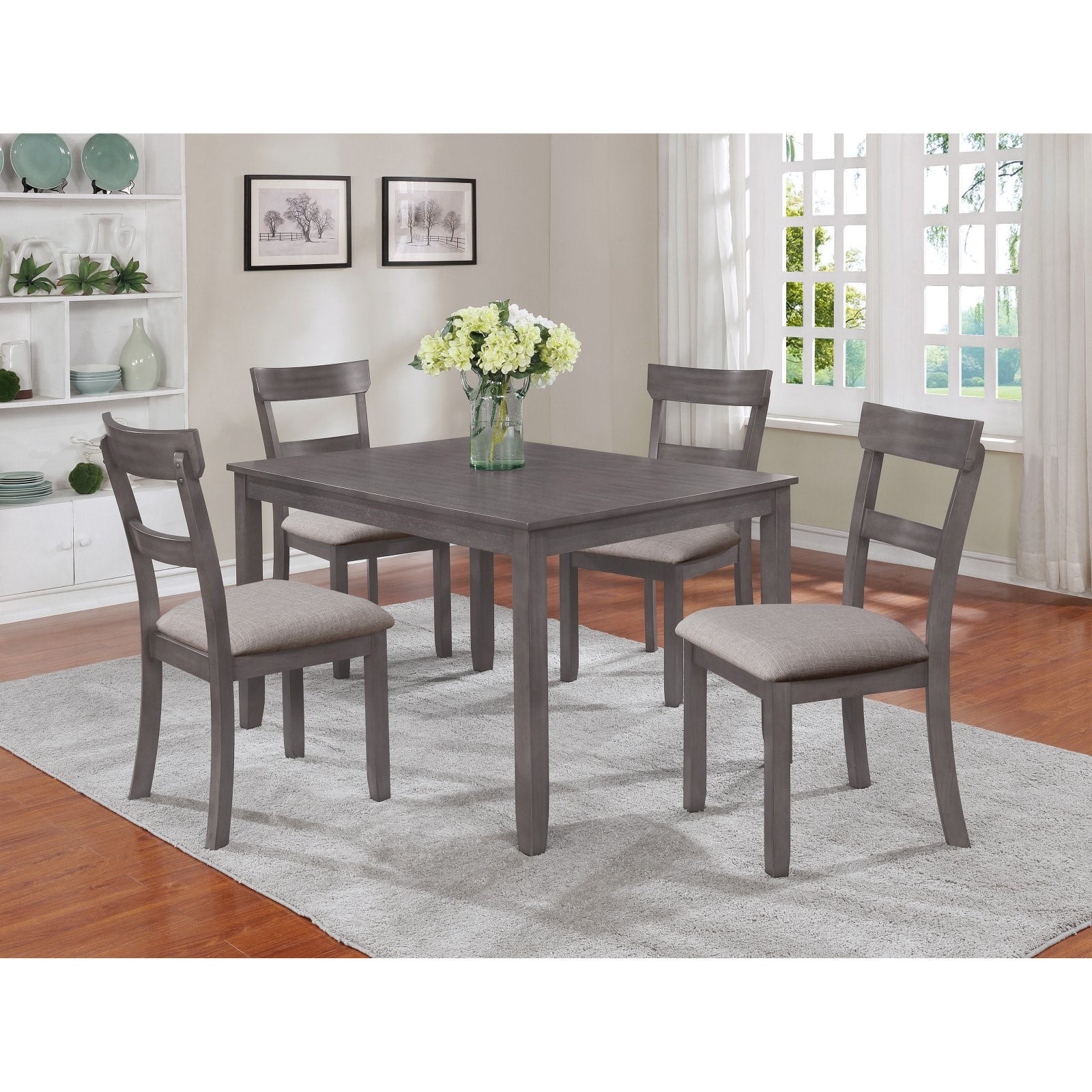 Crown Mark Grey Henderson 5 Pack Dining, Grey Dining Room Table Ideas