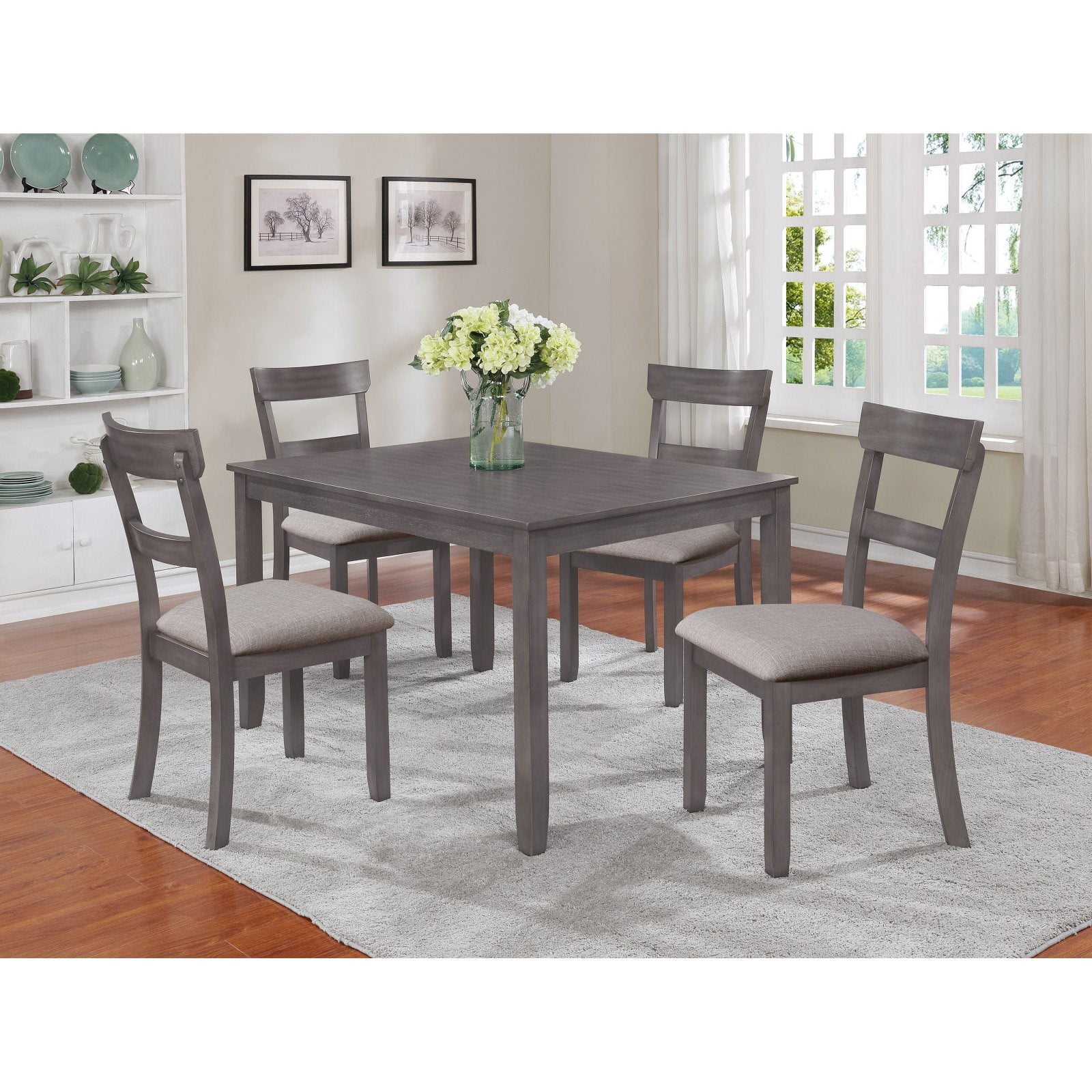 Crown Mark Grey Henderson 5 Pack Dining Set Walmartcom Walmartcom