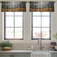 thumbnail image 3 of LALILO Kitchen Curtain Valance Dark Black And Orange Rod Pocket Window Curtain 52"x 18" Set of 2, 3 of 7