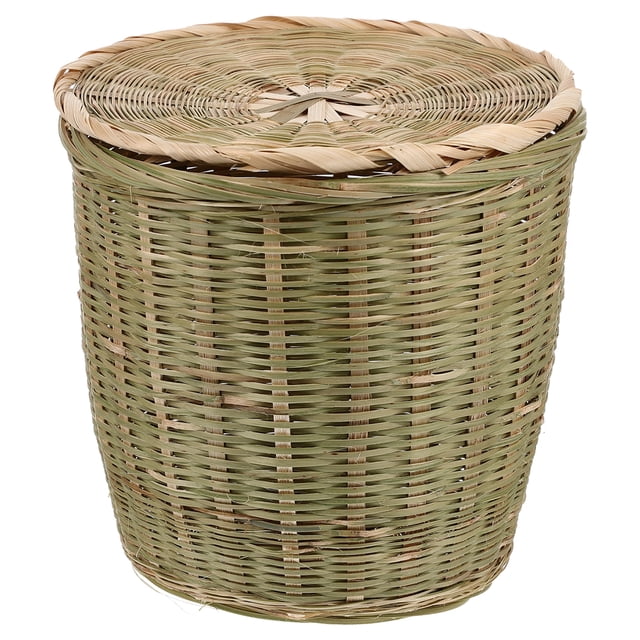 GOOHOCHY Cesta de almacenamiento tejida de bambú, organizador de comestibles de cocina, cesta multiusos para guardar huevos y ajos.