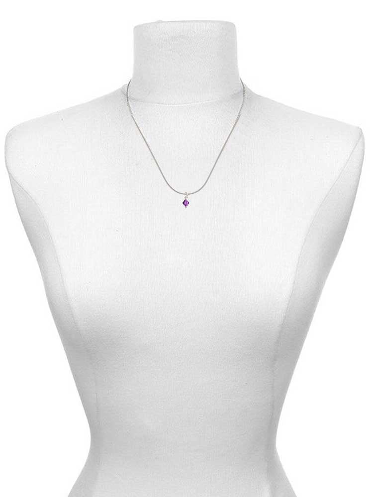 Fuchsia Crystal Bicone Silver Tone Cross and Bunny Necklace and Earrings  Set