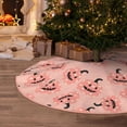 thumbnail image 5 of Daiia Smiling Pink Pumpkins Drawing Merry Christmas Tree Skirt , Xmas Large Lace-up Tree Skirt, Santa Snowflakes Rustic Home Decorations New Year Party Farmhouse Decor-30", 5 of 6