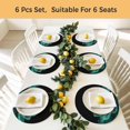thumbnail image 5 of Teal Black Floral Round 13 Inch Placemats Set of 4, Modern Minimalist Ombre Botanical HeatResistant Non Slip Place Mats for Dining Table, Wipeable Braided Kitchen Table Mats for Housewarming, 5 of 9