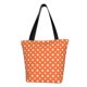 thumbnail image 1 of Fotbe Orange And White Polka Dot Bolsa de Playa con Estampado, Bolsa de Hombro, Bolsa de Mano Espaciosa, Bolsa de Viaje Ligera, Bolsa de Compras Versátil, 1 of 6