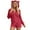 Red, variant on Yuncity Onesie Pajamas For Women Solid Color Hooded Jumpsuit Casual Long Sleeve Romper Shorts With Pockets Comfortable Outfit Loungewear Womens Pajamas Brick Red L
