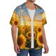 thumbnail image 2 of Fotbe Beautiful Golden Sunflower Field Camisa Estampada de Manga Corta para Hombre, Casual de Verano, Estilo Playero, Sin Arrugas-Small, 2 of 5