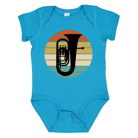 

Inktastic Tuba Music Retro Sunset Silhouette Gift Baby Boy or Baby Girl Bodysuit