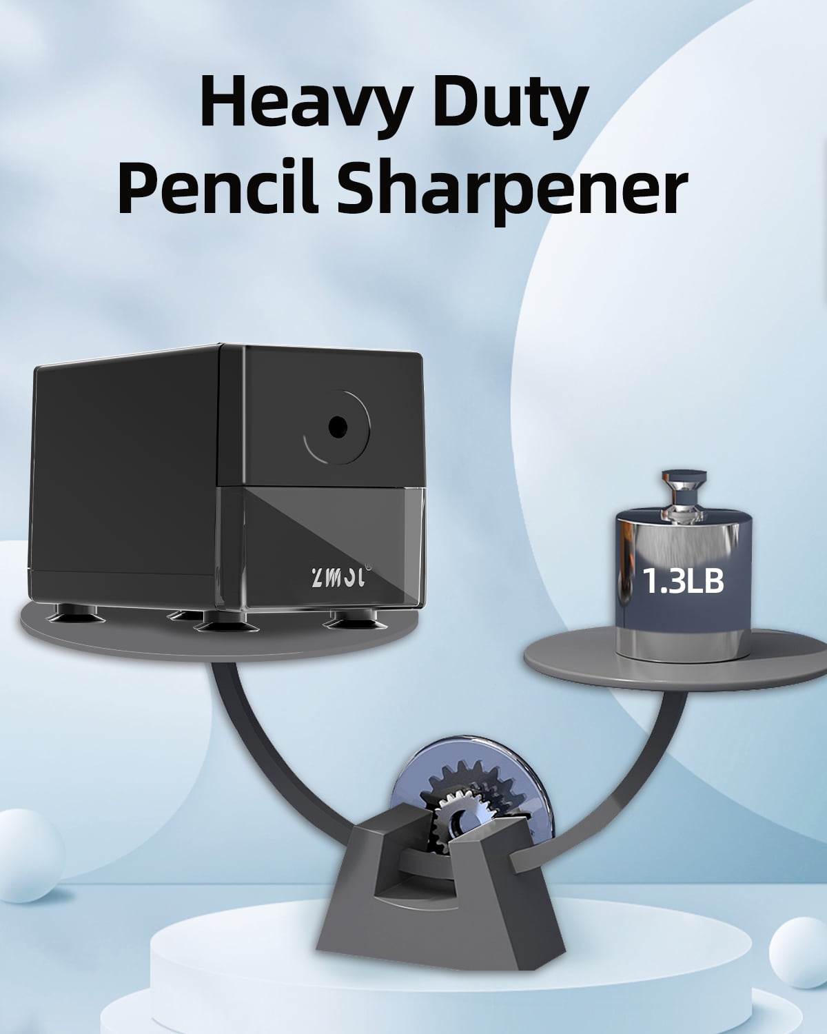 Zmol Electric Pencil Sharpeners, Pencil Sharpener Plug in for Classroom, Heavy Duty, Auto-Stop, Black