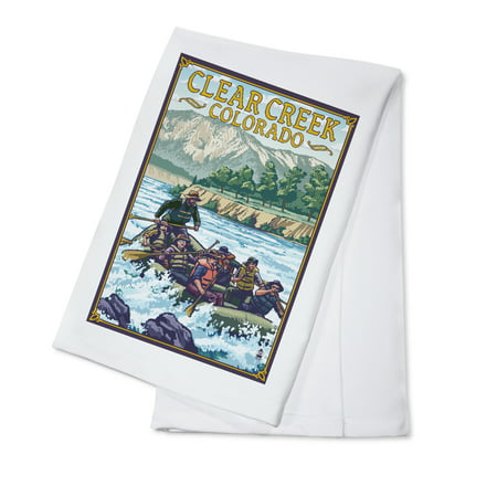 Clear Creek, Colorado - River Rafting - Lantern Press Poster (100% Cotton Kitchen