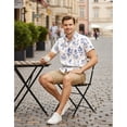 thumbnail image 5 of LA LEELA Men's Hawaiian Shirts Aloha Beach Shirts Casual Short Sleeve Button Up Shirt Men M Beach, White Summer Vacation Holiday, 5 of 6
