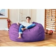 thumbnail image 2 of Lumaland 5ft Large Bean Bag Chair with Microsuede Washable Cover, Purple, 2 of 6