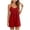 Red, variant on Women's Pleated Spaghetti Strap Romper Solid Color Loose Short Jumpsuit Pants Summer Beach Wear Red XL