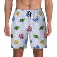 thumbnail image 2 of Goofa Sea Turtle Whale Printed Men's Swim Trunks Board Shorts Quick Dry Mens Swimming Trunks with Compression Liner,Breathable Fit Hawaii Beach Shorts-Small, 2 of 9