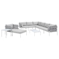 thumbnail image 2 of Modway Harmony 10-Piece  Sunbrella® Outdoor Patio Aluminum Sectional Sofa Set in Gray Gray, 2 of 10
