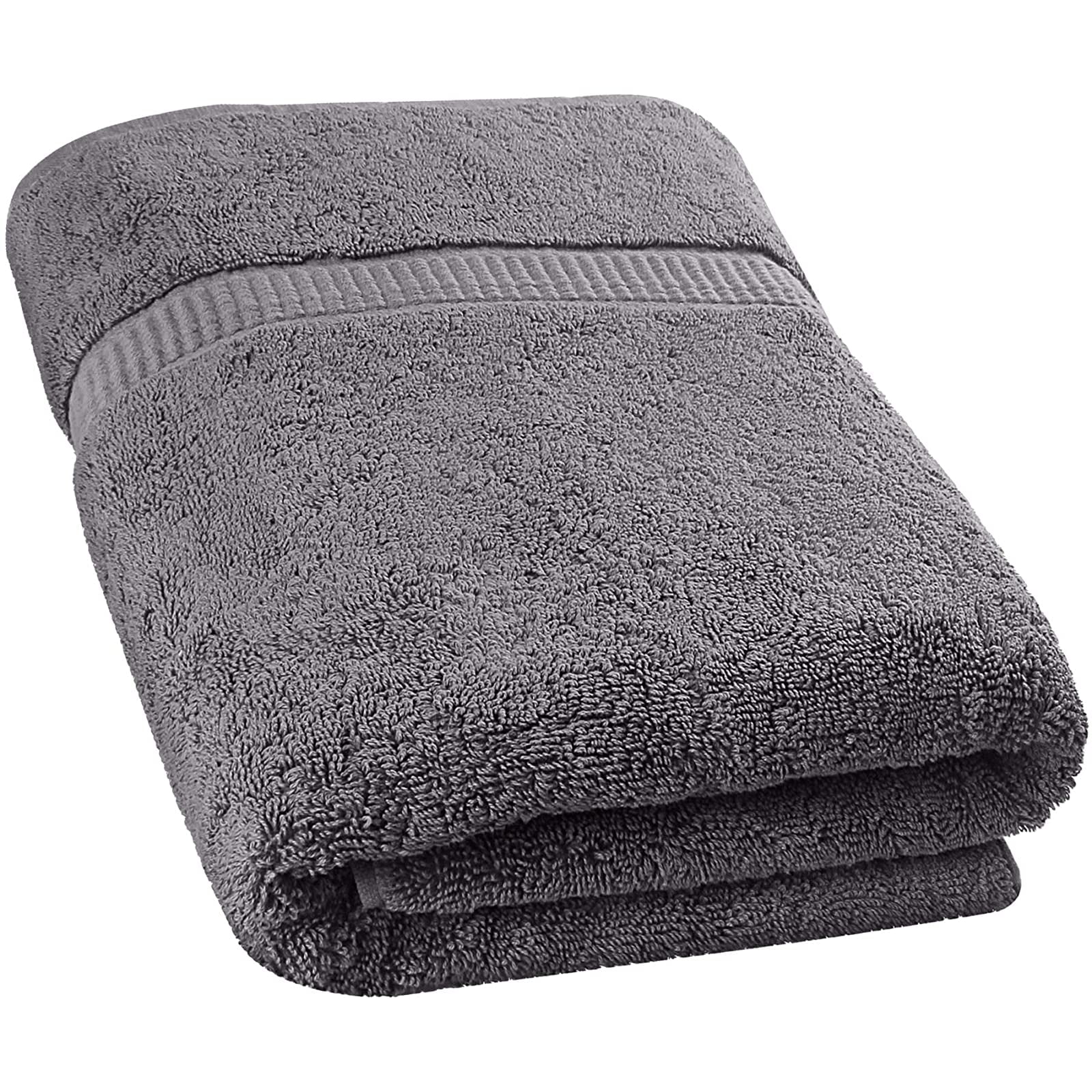 Charcoal, 1 Rasmi 2x Super Jumbo Bath Sheet 100% Egyptian Combed Cotton Extra Large Bath Sheet Towel 100x200 cm 600 GSM 