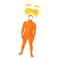 thumbnail image 1 of 3Pcs Tangerine Costume Accessories World Book Day Outfits Fake Mustache Beard and Yellow Eyebrows Open Face Bodysuit Adult Onesie Set, 1 of 5