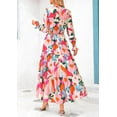 thumbnail image 7 of PRETTYGARDEN Women's Floral Maxi Dress Spring Long Sleeve V Neck Casual A Line Long Flowy Boho Party Dresses, 7 of 7