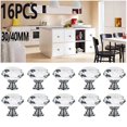 thumbnail image 2 of 16Pcs Transparent Crystal Door Knobs Hardware Diamond Shape Design Crystal Glass Knobs, 2 of 7