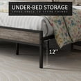 thumbnail image 3 of Merluxy King Size Bed Frame Industrial Platform Bed with Charging Station, 2-Tier Storage Headboard/ No Box Spring Needed/ Noise-Free/ Rustic Gray, 3 of 8