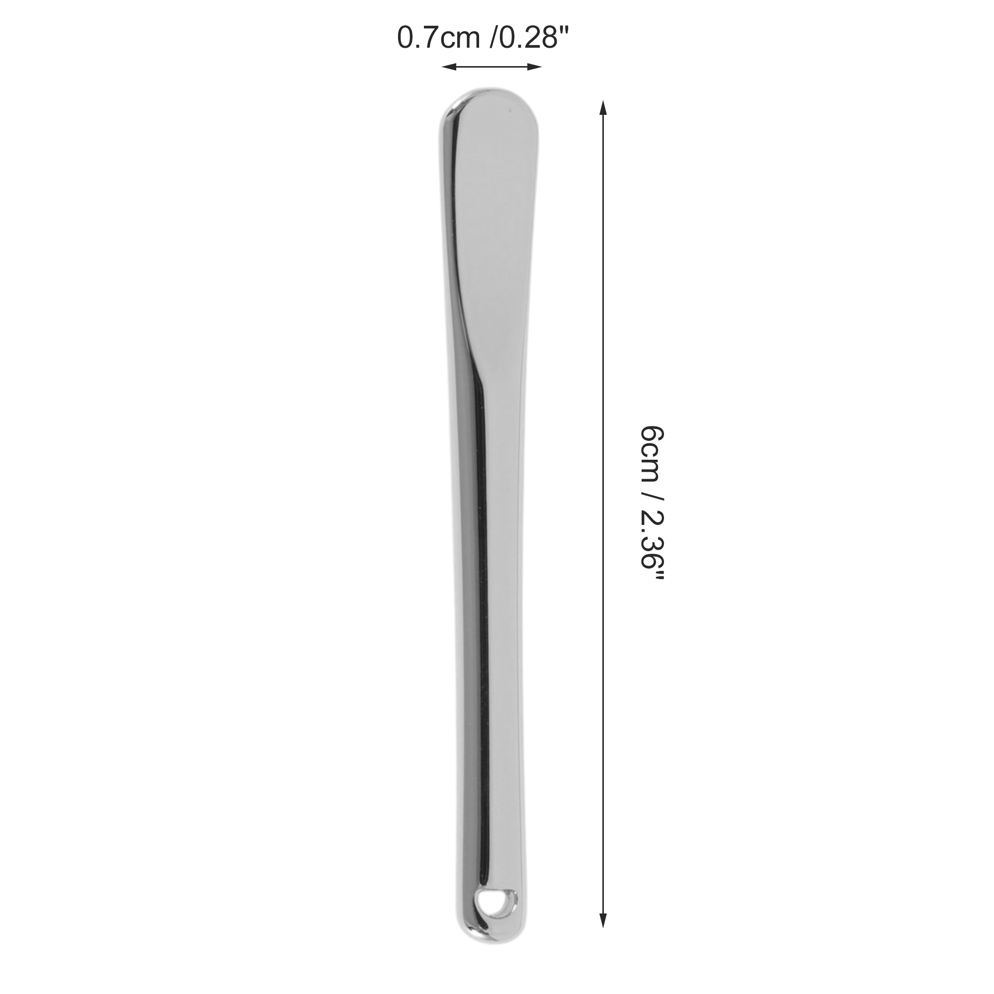 Unique Bargains Round Handle Makeup Cosmetic Spoon 2pcs Silver Tone