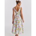 thumbnail image 6 of Osfvolr Women'S Floral Corset Dress Cocktail Dresses Deep V Going Out Casual Sundress Midi Dress Yellow Flowers M, 6 of 7