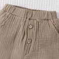 thumbnail image 6 of GYRATEDREAM Toddler Boys Summer Clothes Solid Color Crewneck Short Sleeve T-Shirt Tops and Pocket Shorts Set Casual Outfits for 1-2Y Coffee, 6 of 9