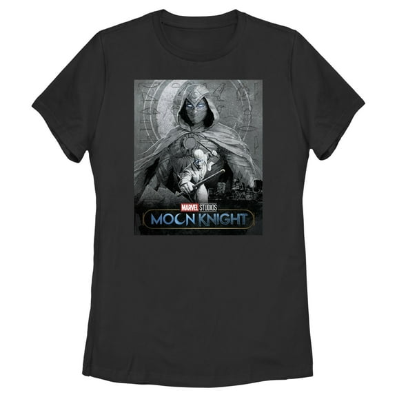 Women's Marvel: Moon Knight Dual Identity Poster Graphic Tee Black Medium