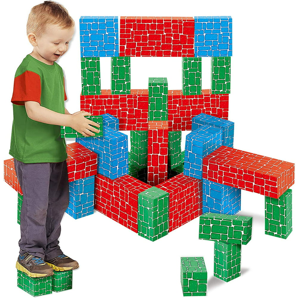Exercise N Play 40 Pieces Cardboard Blocks, Jumbo Giant Building Blocks