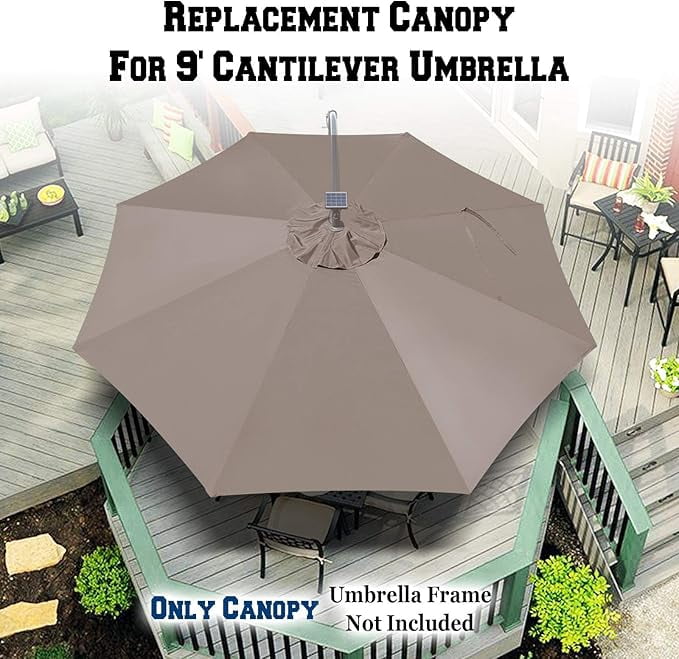 9ft Umbrella Top Cover Only Canopy 8rib Patio Replacement Canopy Outdoor (Canopy Only)