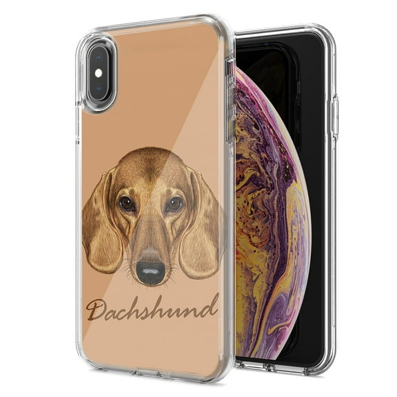 MUNDAZE For Apple Iphone Xs Max Dachshund Design Double Layer Phone Case Cover