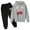 1#Dark Gray8, variant on Byoo Toddler Girls Sweatsuit Sets Bow Graphic Long Sleeve Pullover Hooded Sweatshirt Jogger Pants Tracksuit Sets