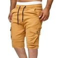 thumbnail image 3 of cllios Mens Cargo Shorts Casual Slim Fit Work Shorts Travel Athletic Shorts with Multi Pockets Fathers Day Gift Ideas Khaki,XXL, 3 of 5