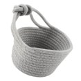 thumbnail image 3 of Oval Cotton Rope Over Door Window Hanging Storage Basket Wall Hanging Organizer (Gray), 3 of 8