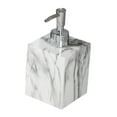 thumbnail image 2 of Fancyes Hand Soap Liquid Dispenser,Marble Texture Soap Dispenser,400ml Resin Salon Dispenser,Pump Soap Container for Countertop Hotel Silvery head white, 2 of 8