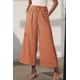 thumbnail image 3 of Pantalones Anchos Cómodos de Verano para Mujer, Color Marrón, Talla M, 3 of 5
